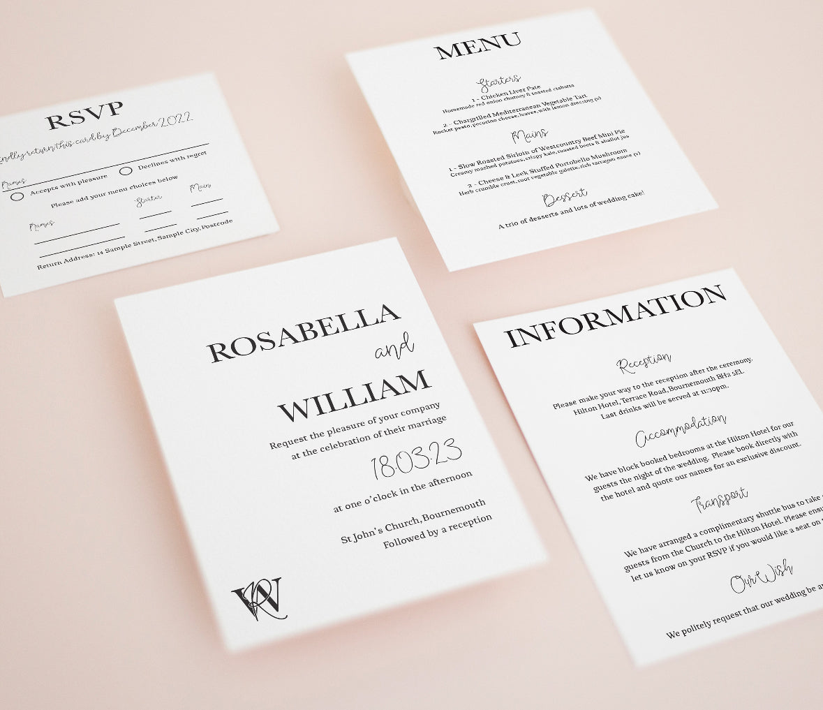 SIMPLE BUT CHIC INVITATION SUITE: SEMI CUSTOM