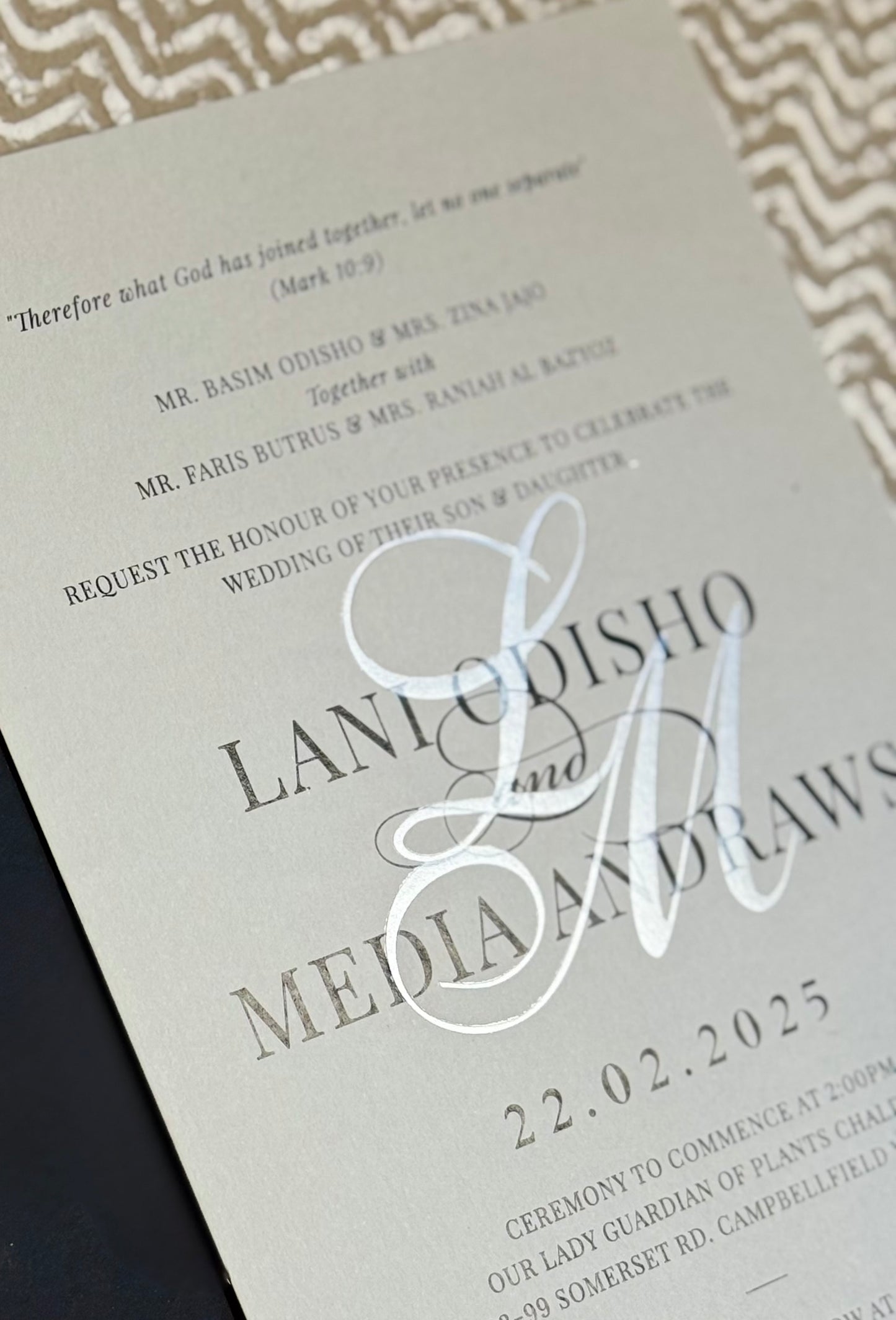 Lani & Media : Pearl Foiled Monogram