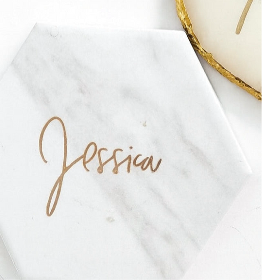 Marble Hexagon Coaster