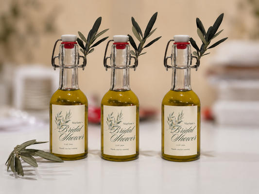 Personalised 250ml Glass Bottle Olive Oil Favours
