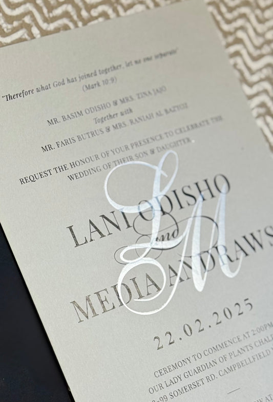 Lani & Media : Pearl Foiled Monogram