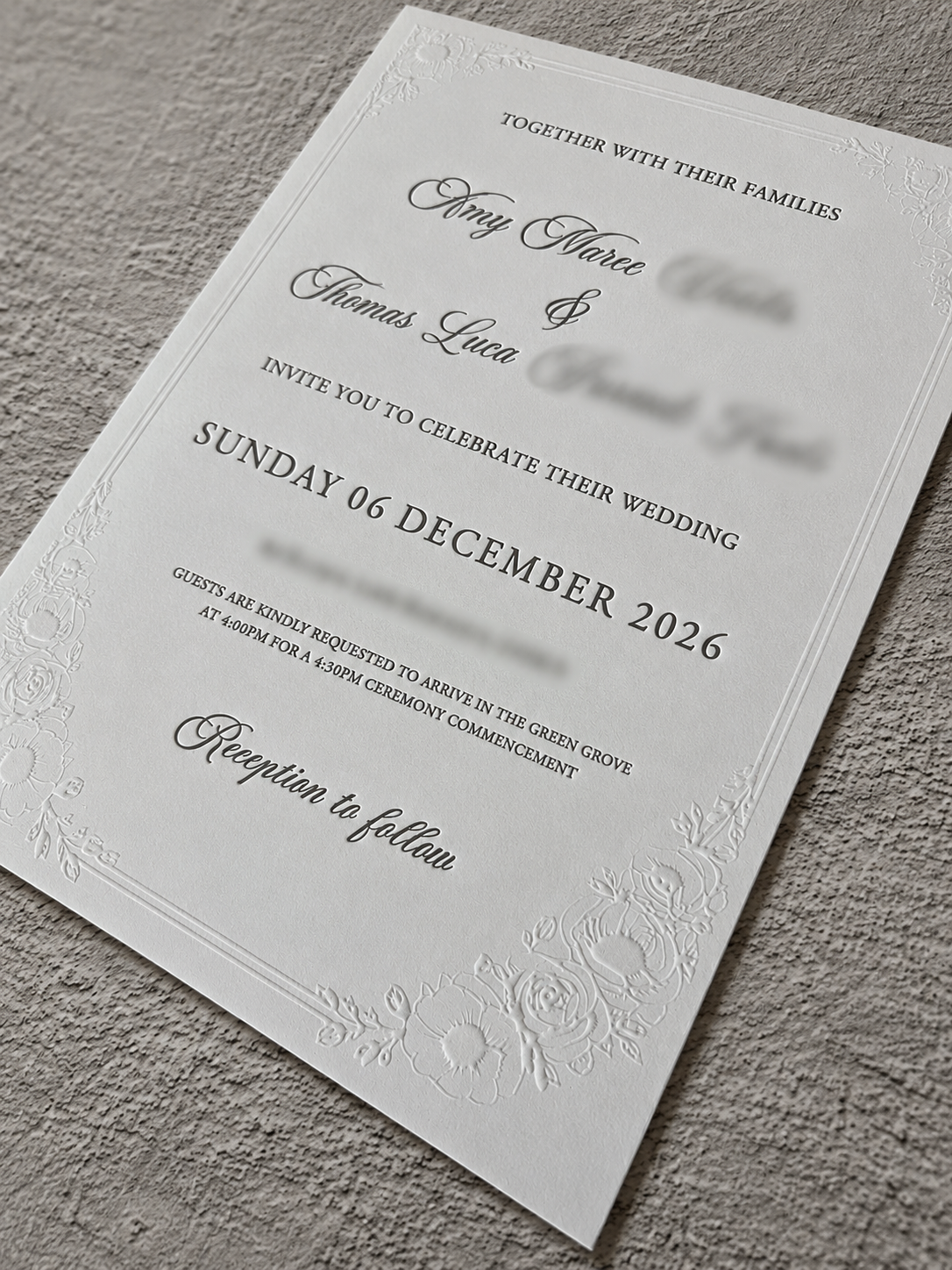 luxury wedding invitations Australia, embossed wedding invitations, custom wedding stationery Melbourne, garden wedding invitations, romantic wedding invitations, watercolour envelope liner, luxury invitation suite, bespoke wedding stationery, estate wedding invitations, fine art wedding invitations.