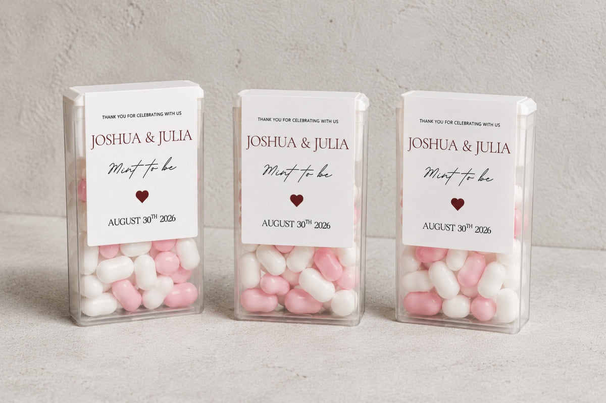 Personalised “Mint to Be” Favour Boxes