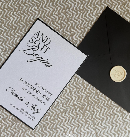 Black & White Minimalist Single Card Invitations